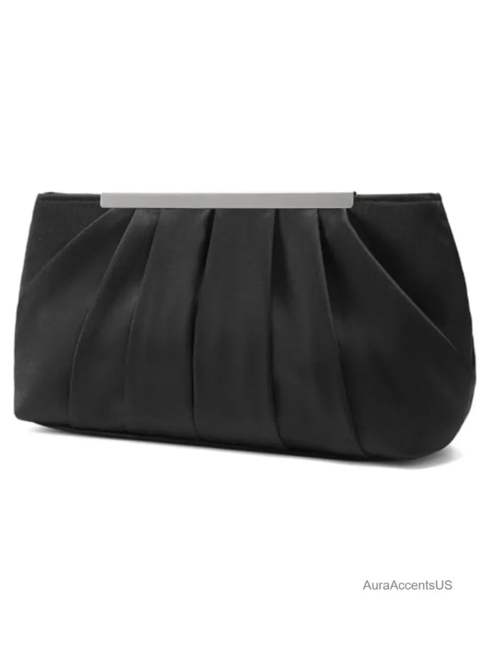 Elegant Pleated Satin Evening Clutch Purse with Chain Strap